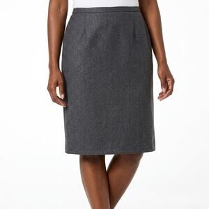 Liz Claiborne Collection Wool Blend 100% Pencil Knee Length Skirt Size 14